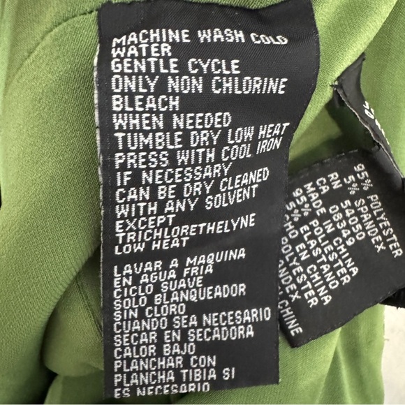 Jones New York Green Halter Dress Size 12 Tortoise Ring Detail Midi Wrap - Picture 7 of 8